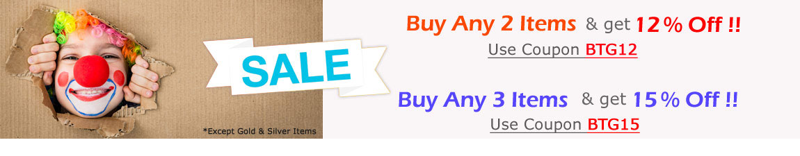 Buy Two Items, Get 12% Off - Buy Three Items, Get 15% Off