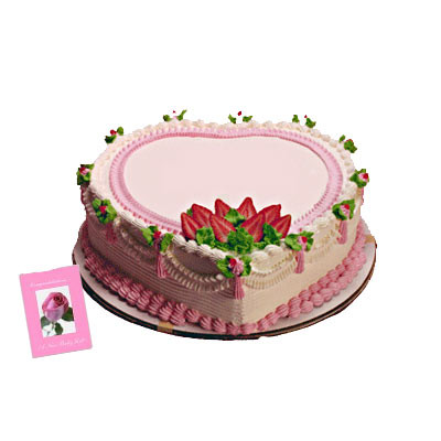 Strawberry Cake Heart shaped 1 Kg