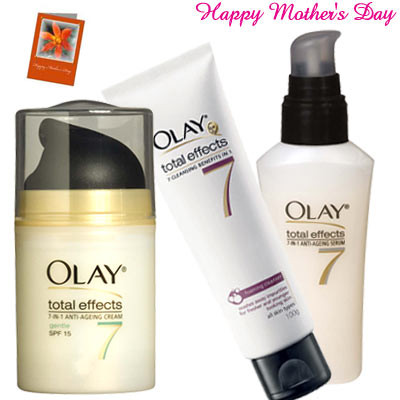 Olay Hamper - Olay Anti Aging Cream, Olay Total Effect Cleanse, Olay Total Effect Serum and Card