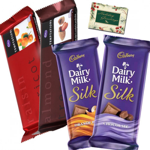 Cadbury Bars - 2 Temptations, 2 Cadbury Dairy Milk Silk & Card