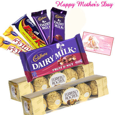 Delightful Chocolates - Cadbury Hamper, 2 Ferrero Rocher 4 pcs and Card