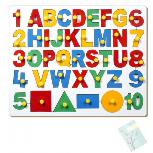 English Alphabet Uppercase with Numbers and Shapes