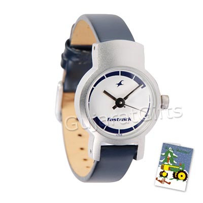 Fastrack Watch White Dial Gray Strap