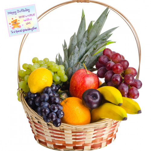 Special Fruit Basket - Mix Fruit Basket 4 Kg and Card