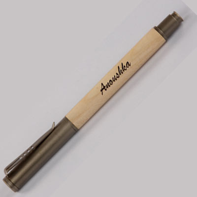 Elegant Wooden Roller Hand-Crafted Pen and Card