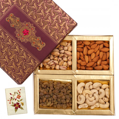 Assorted Dryfruits in Fancy Box and Card