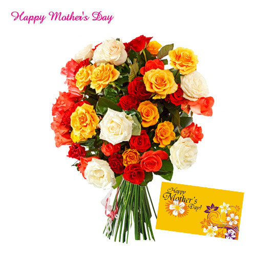 Assorted Exotic Flowers - 30 Assorted Flowers Bouquet and Card