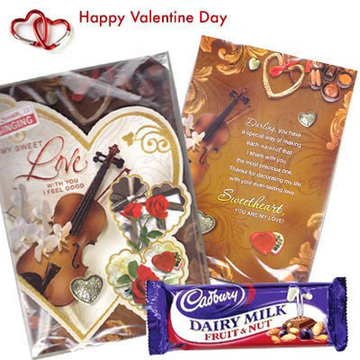 Being With You - Valentine Musical Greeting Card + Dairy Milk Fruit & Nut 40 gms