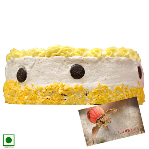 Pineapple Cake (Eggless) 2 Kg + Card