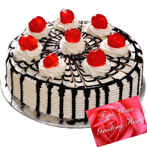 Five Star Bakery - Black Forest Cake 1 Kg + Card