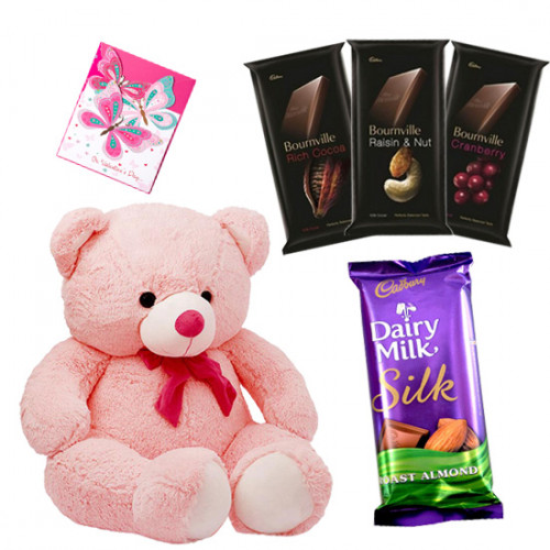 Cadbury N Teddy - Teddy 10 inch, Dairy Milk Silk 69 gms, 3 Bournville 30 gms each