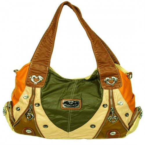 Multicolor Designer Green Handbag (10 inch by 12 inch)
