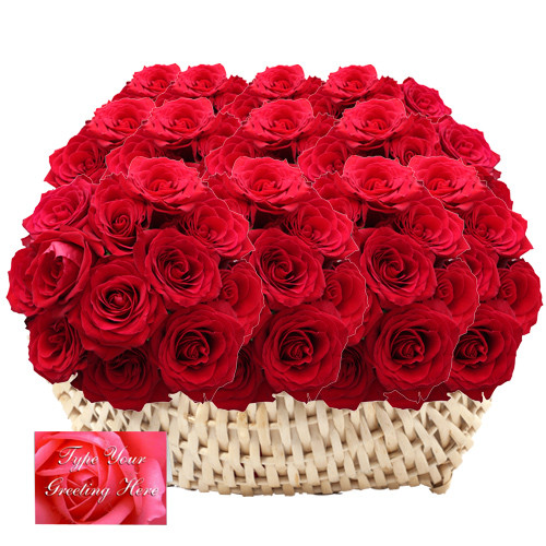 Roses Everywhere - 200 Red Roses Basket + Card