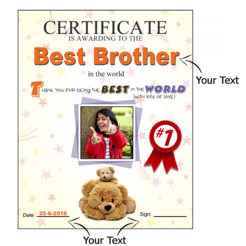 Funky Personalized Certificate 8 inches X 10 inches & Card
