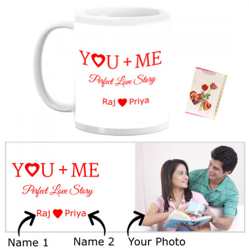 You & Me Perfect Love Story Personalized Mug & Card