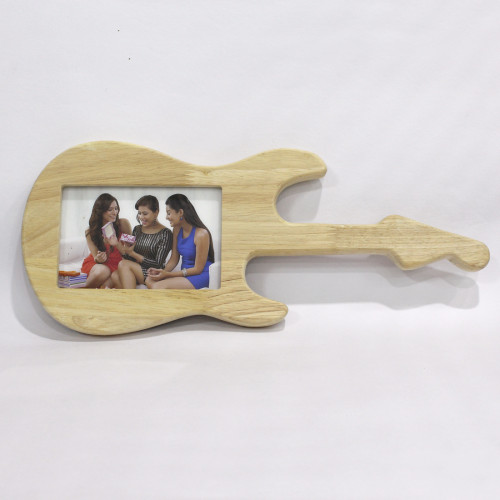 Personalized LED Guitar Shaped Wooden Photo Frame