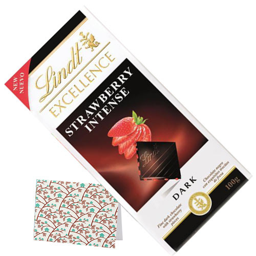 Lindt Excellence - Dark Strawberry Intense 100 gms and Card