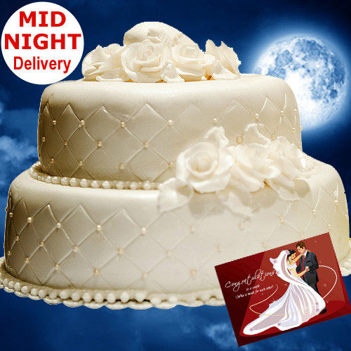 Two Tier Wedding Cake 3 Kg + Card