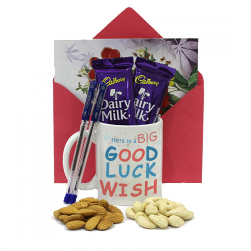 Treasure of Luck - Personalized Mug, 2 Cello Pen, Almond & Cashew, 2 Dairy Milk