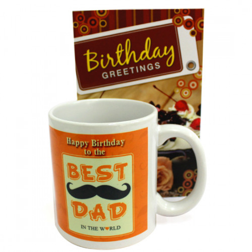 Father's Mug - Happy Birthday Personalized Photo Mug and Card