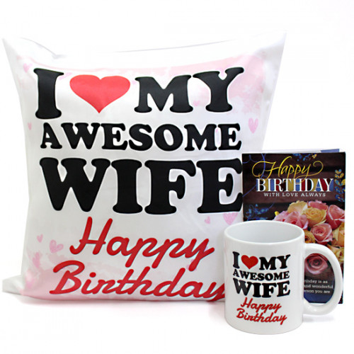 Birthday Touch - Happy Birthday Personalized Photo Cushion, Happy Birthday Personalized Photo Mug and Card