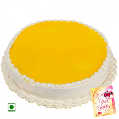 1.5 Kg Pineapple Cake (Eggless) & Card