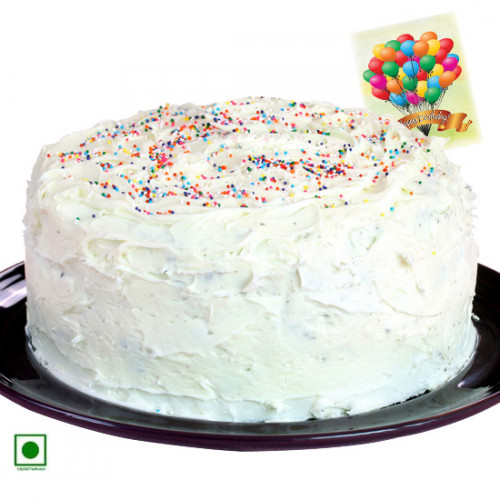 1.5 Kg Vanilla Cake (Eggless) & Card