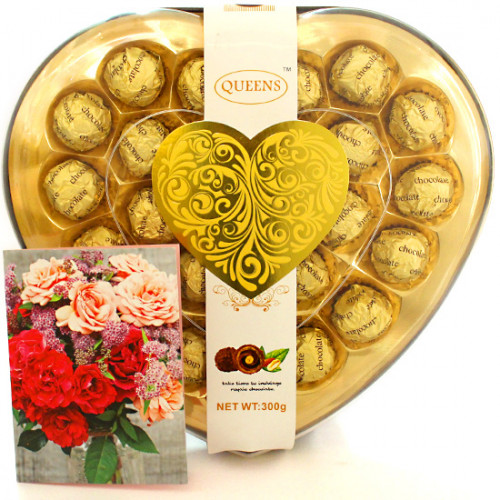 Heart Full of Gold - Queens's Chocolates 24 Pcs and Card