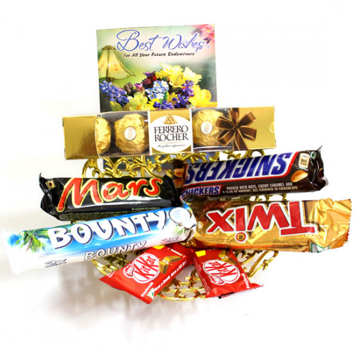Internationals - Ferrero Rocher 4 Pcs, Snicker, Mars, Twix, Bounty, 2 Kit Kat and Card