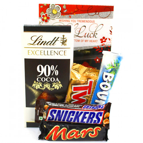 Lindt N Bars - Lindt Excellence Chocolate, Snickers, Mars, Twix, Bounty and Card