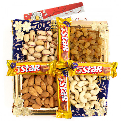 Five Star Treat - Assorted Dryfruits, 4 Five Star and Card