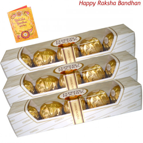 3 Ferrero Rocher 4 Pcs each (Rakhi & Tika NOT Included)