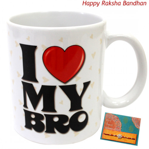 I Love My Bro Personalized Mug (Rakhi & Tika NOT Included)