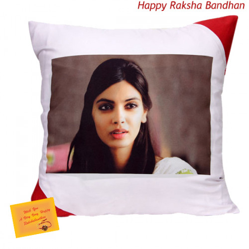 Cushion with Photo (Rakhi & Tika NOT Included)