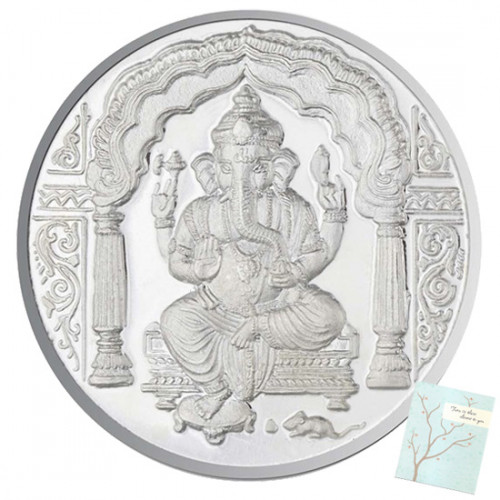 Silver Ganesh Coin (100 Grams)