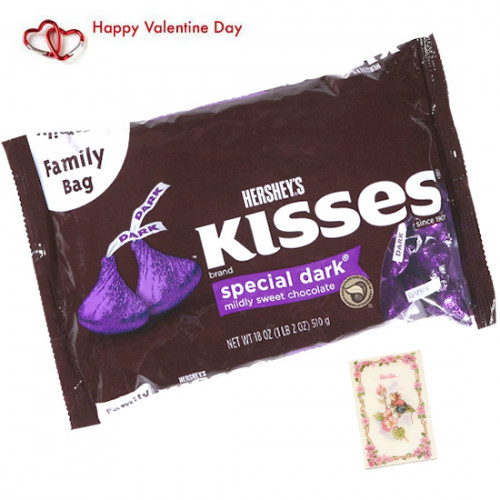 Dark Hershey's Kisses - Hershey's Kisses (Special Dark) & Valentine Greeting Card