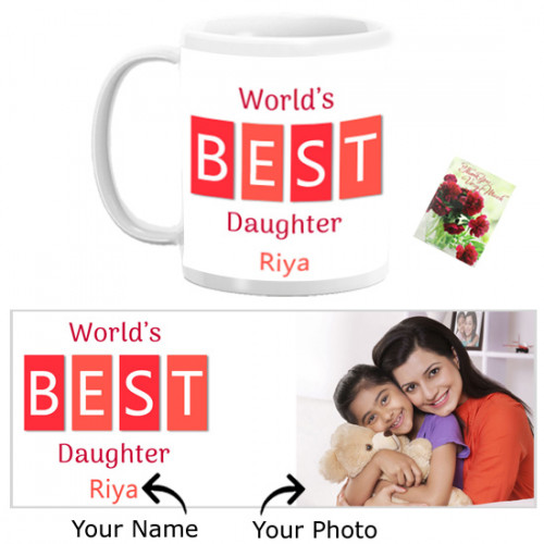 World's Best Daughter Personalized Mug & Card