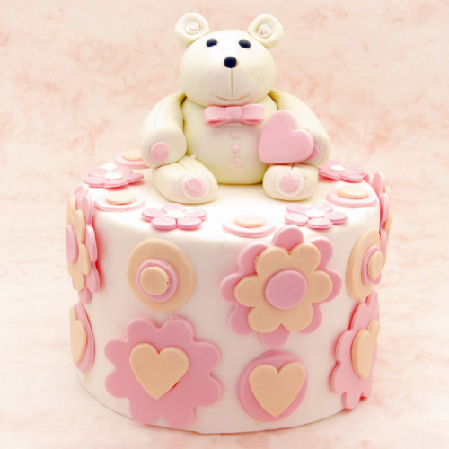 Cute Teddy Fondant Cake 2 Kg