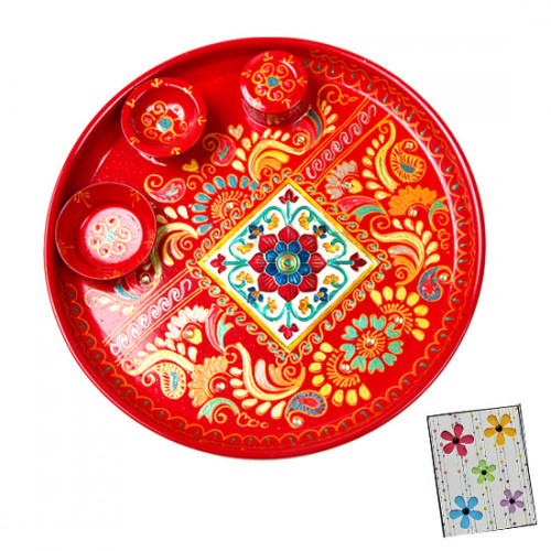Handworked - Meenakari Thali (6 inch)