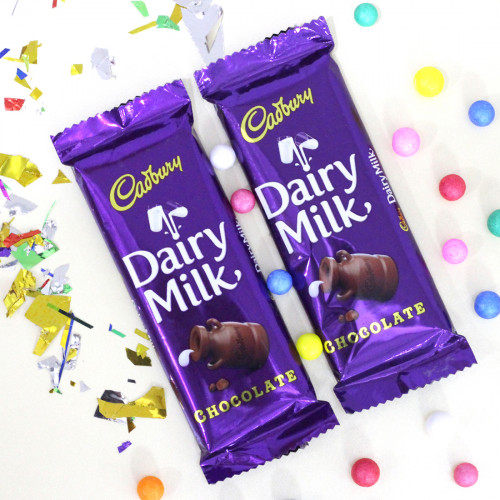 Cadbury's Dairy Milk - 2 Bars Of Dairy Milk Chocolate (L) and Card