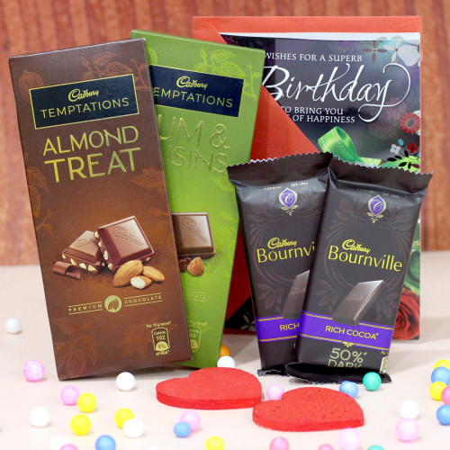 Big Choco Gift - 2 Temptations, 2 Bournville & Card
