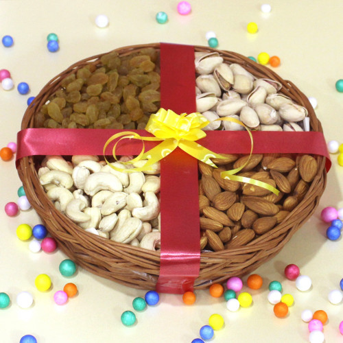 Assorted Dryfruits Basket and Card