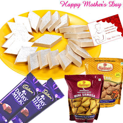 Sweet and Spicy - Kaju Katli, 2 Haldiram Namkeen, 2 Dairy Milk