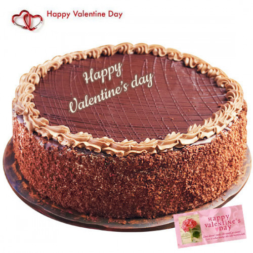 Big Truffle Cake - 1.5 Kg Chocolate Truffle Cake & Valentine Greeting Card
