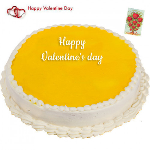 Big Pina Time - 1.5 Kg Pineapple Cake & Valentine Greeting Card