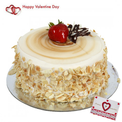 Butter Yumm - 1.5 Kg Butterscotch Cake & Valentine Greeting Card