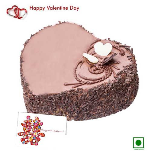 Love and You - Choco Heart (Eggless) 1 Kg + Card