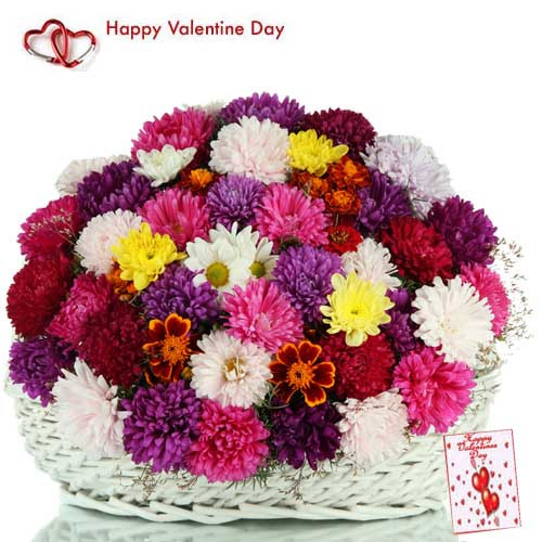 Exotic Love - 25 Roses & Gerberas Basket + Card