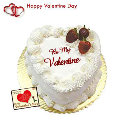 Valentine Pineapple Heart - Pineapple Heart Shaped Cake 1 kg + Valentine Greeting Card