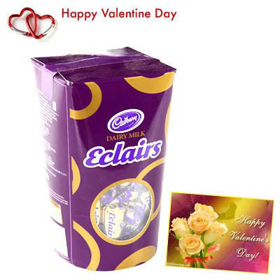 Cadbury Eclairs - Cadbury Dairy Milk Eclairs 383 gms + Valentine Greeting Card